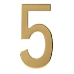 Intersteel huiscijfer 5 150 mm PVD messingkleur