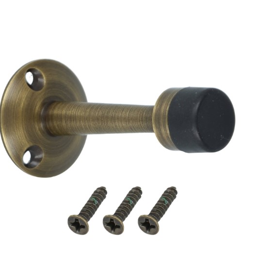 AMIG deurstopper wandmontage Ø19x75 mm messing antiek - Afbeelding 3