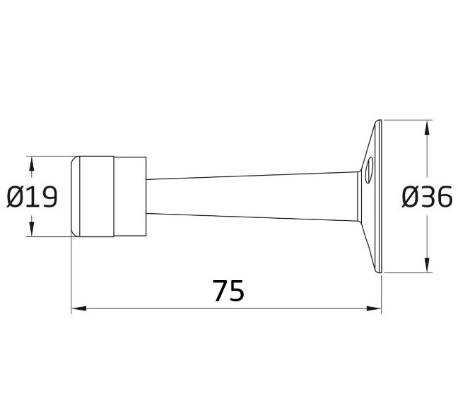 AMIG deurstopper wandmontage Ø19x75 mm messing antiek - Afbeelding 2