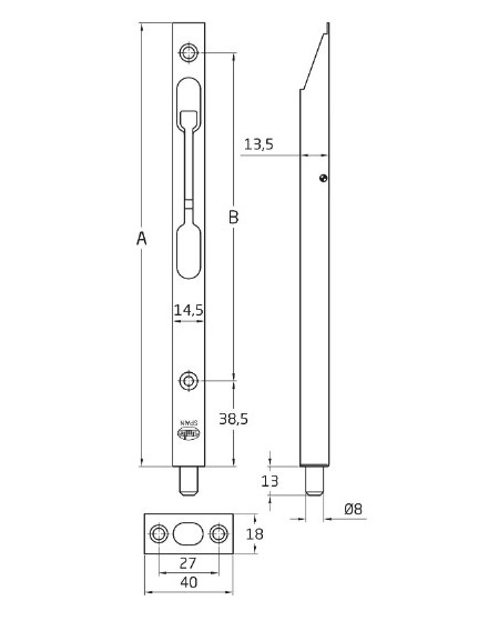AMIG kantschuif 150 mm zwart - Afbeelding 2