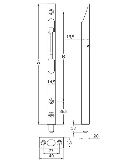 AMIG kantschuif 200 mm staal vermessingd - Afbeelding 2