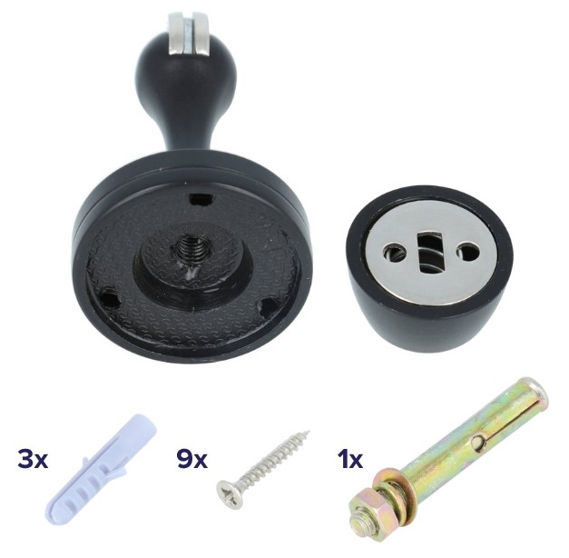 AMIG magnetische deurstopper Ø45x75mm zwart - Afbeelding 3