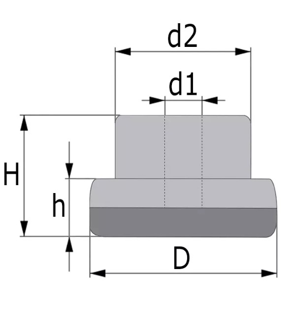 Bureaustoel glijder 50x32mm cilindrisch zwart - Afbeelding 3