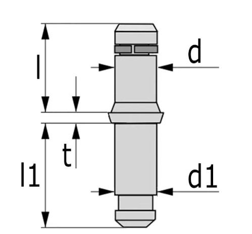 Bureaustoel glijder 50x32mm cilindrisch zwart - Afbeelding 2
