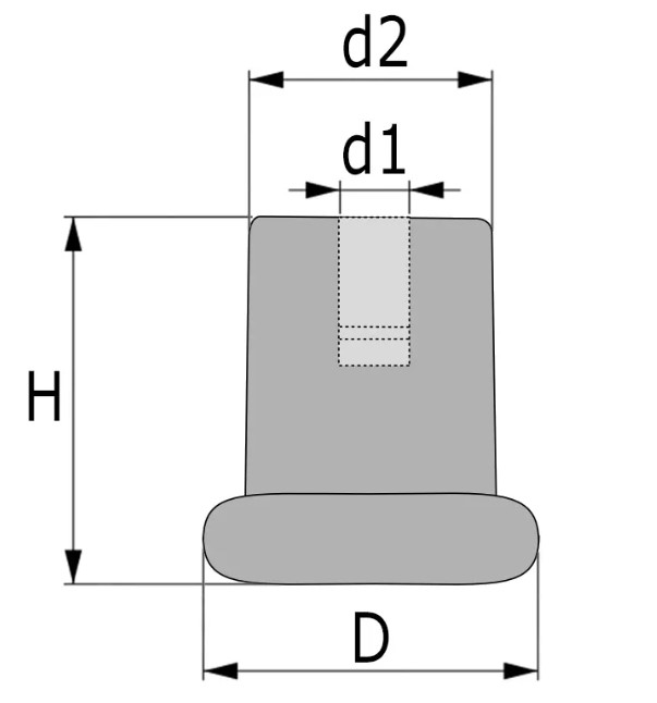 Bureaustoel glijder 50x53mm cilindrisch zwart - Afbeelding 3