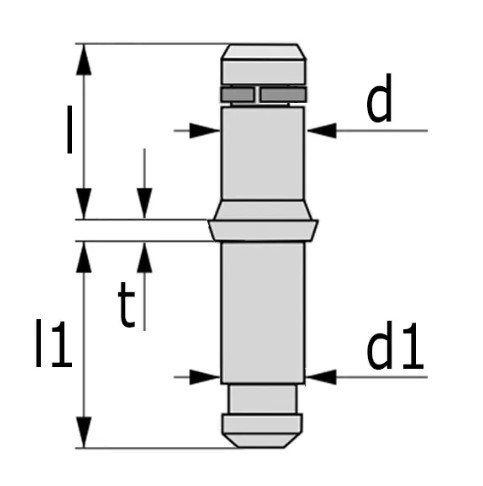 Bureaustoel glijder 50x53mm cilindrisch zwart - Afbeelding 2