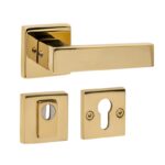 Intersteel SKG3 veiligheid achterdeur set Amsterdam vierkant PVD messingkleur