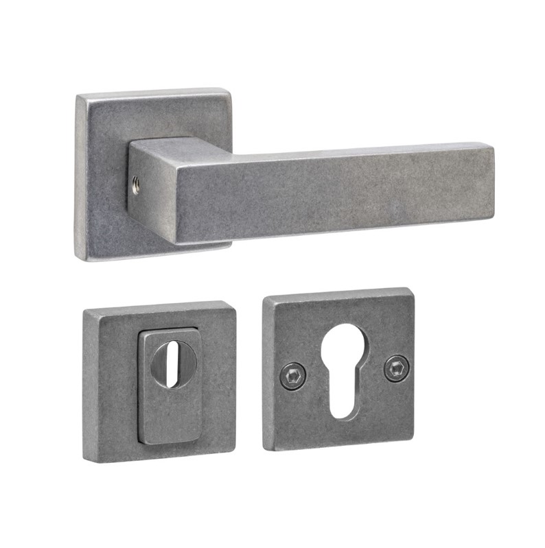 Intersteel SKG3 veiligheid achterdeur set Amsterdam vierkant rvs getrommeld