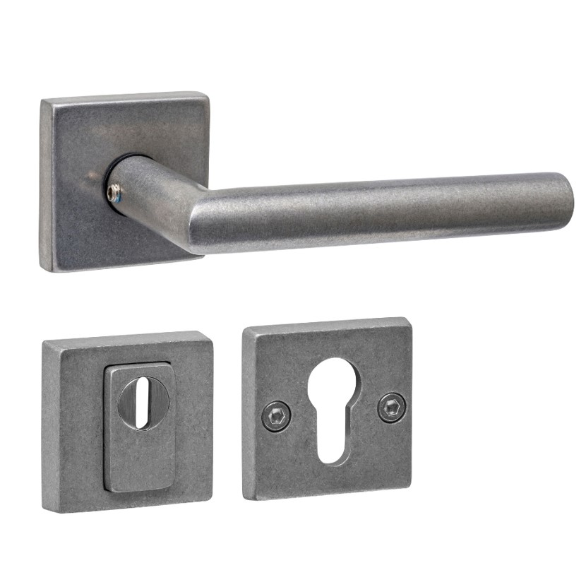 Intersteel SKG3 veiligheid achterdeur set Jura vierkant rvs getrommeld