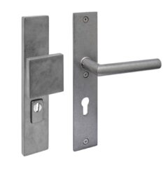 Intersteel SKG3 veiligheidsbeslag rechthoekig greepkruk Jura PC72mm met kerntrekbeveiliging rvs getrommeld