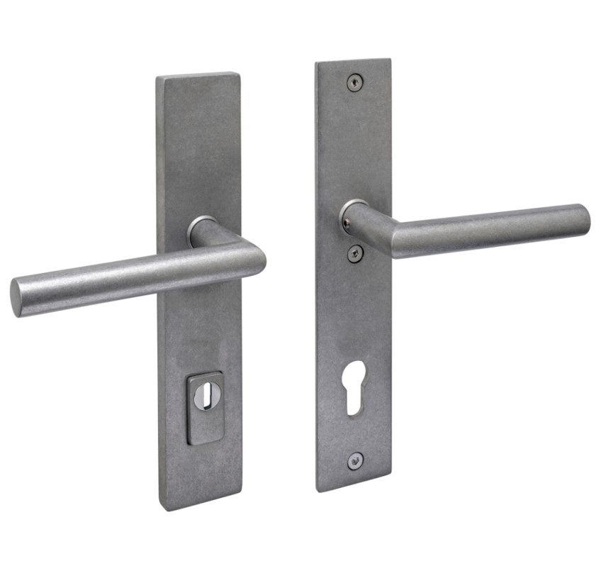 Intersteel SKG3 veiligheidsbeslag rechthoekig krukkruk Jura PC92mm met kerntrekbeveiliging rvs getrommeld