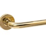 Intersteel enkele deurklink Luzern op rozet verdekt ø53x10mm PVD messingkleur