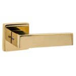 Intersteel set achterdeurbeslag vierkant deurkruk Amsterdam met massieve rozetten PVD messingkleur