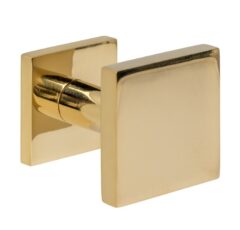 Intersteel voordeurknop vierkant 64x64mm verkropt éénzijdige montage PVD messingkleur