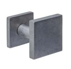Intersteel voordeurknop vierkant 64x64mm verkropt éénzijdige montage rvs getrommeld