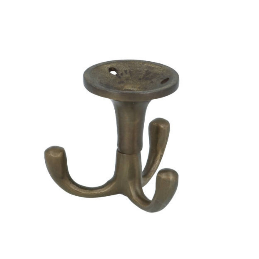 Kapstokhaak onderbouw draaibaar messing brons - Afbeelding 2