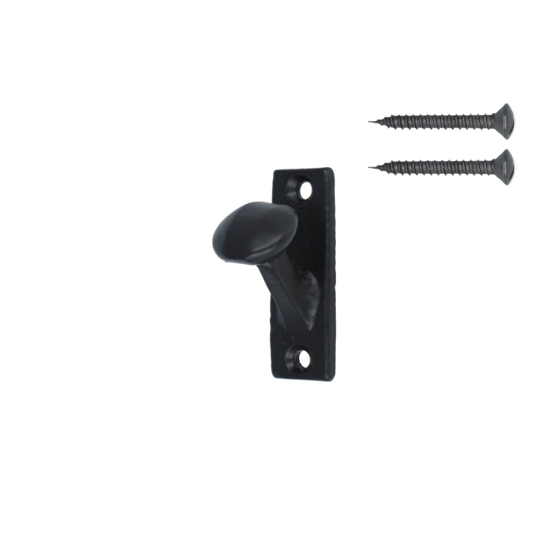 Kapstokhaakje op plaat ijzer zwart - Afbeelding 3