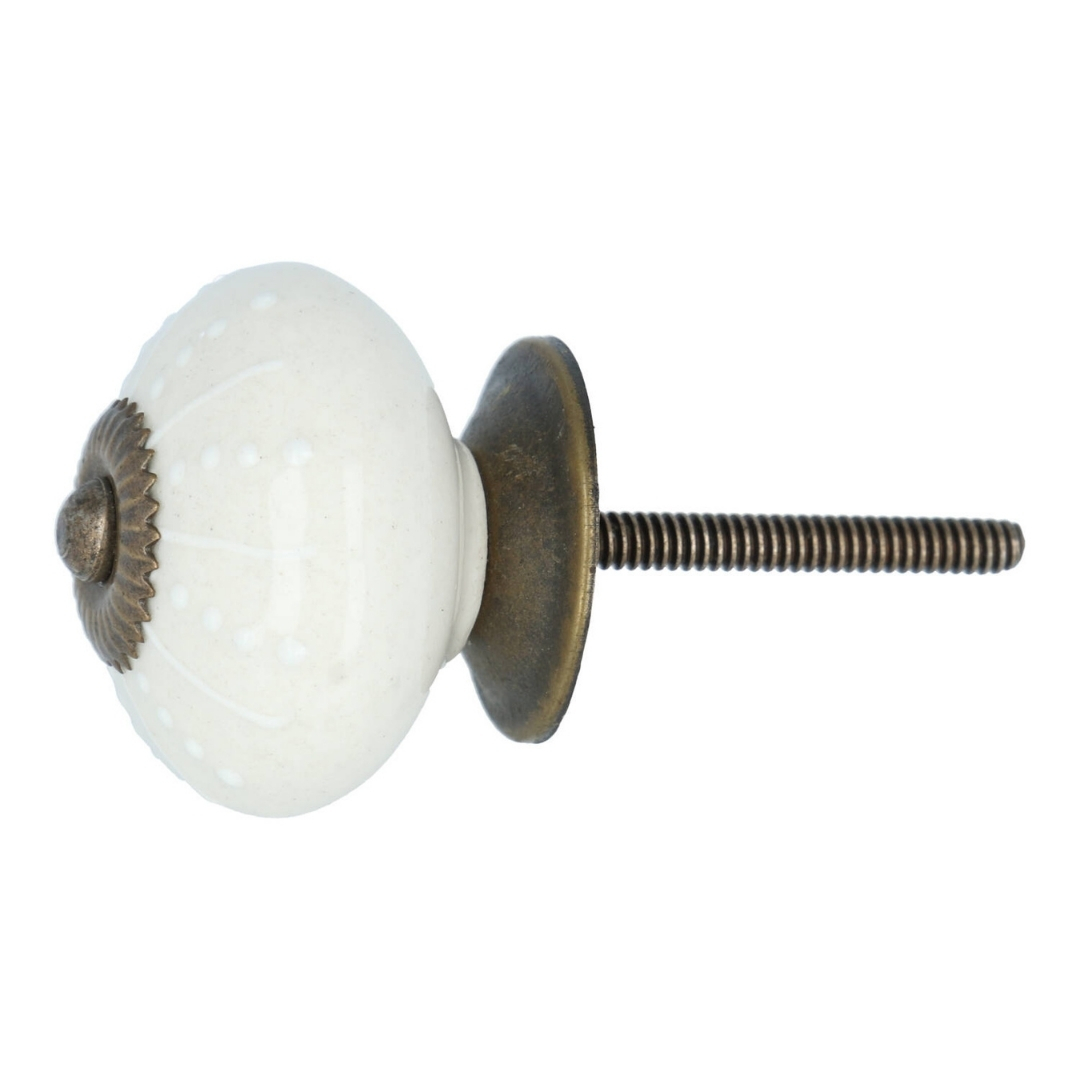 Knop crème 40 mm porselein - Afbeelding 2