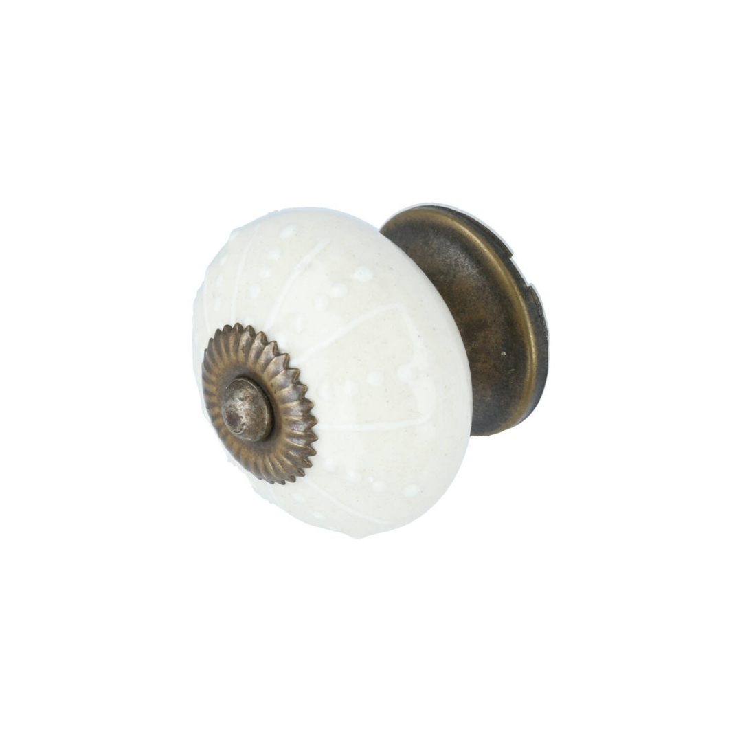 Knop crème 40 mm porselein - Afbeelding 3