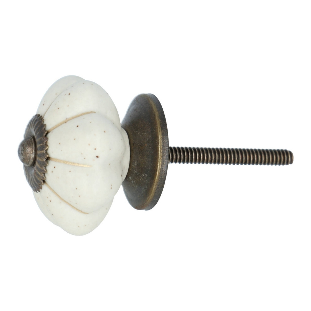 Knop crème bewerkt 42 mm porselein - Afbeelding 2