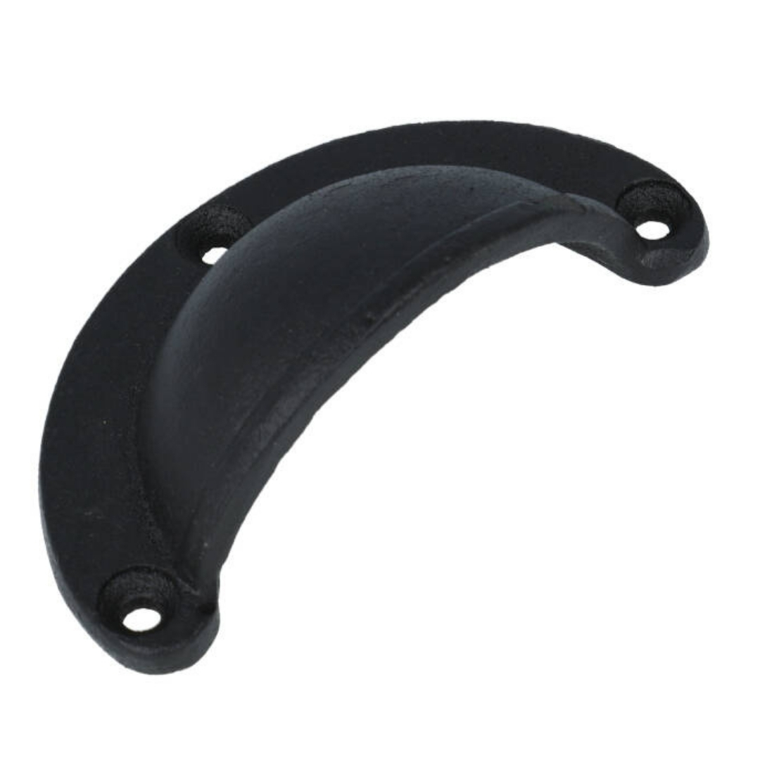 Komgreep massief ijzer mat zwart 78 mm