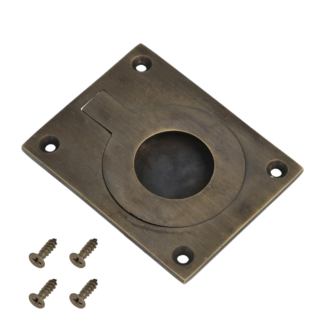 Luikring 70x55 mm messing brons - Afbeelding 3