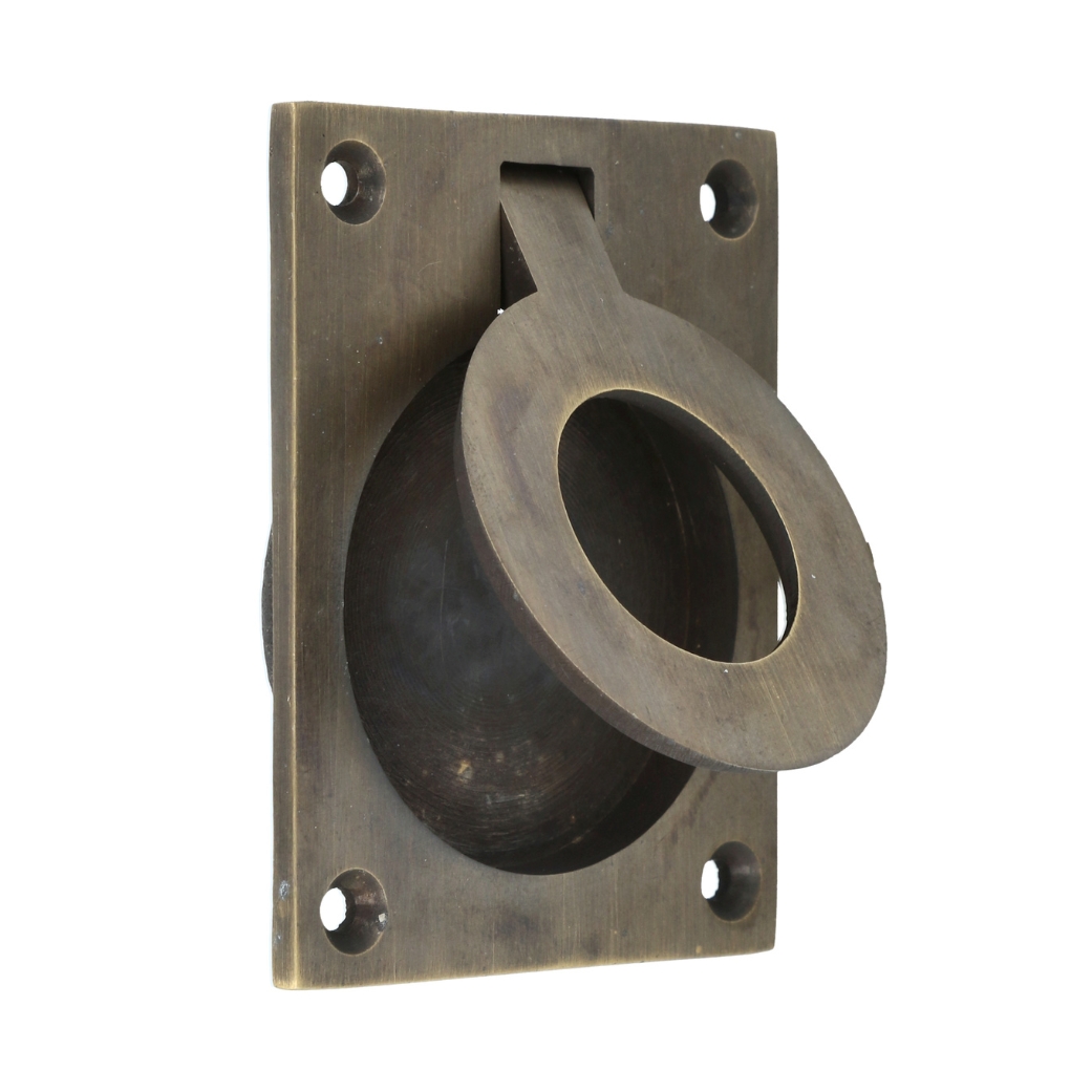 Luikring 70x55 mm messing brons - Afbeelding 2