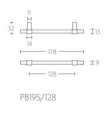 Meubelgreep PIET BOON 128 mm PVD licht brons
