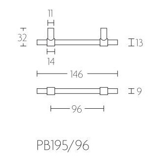 Meubelgreep PIET BOON 96 mm PVD licht brons
