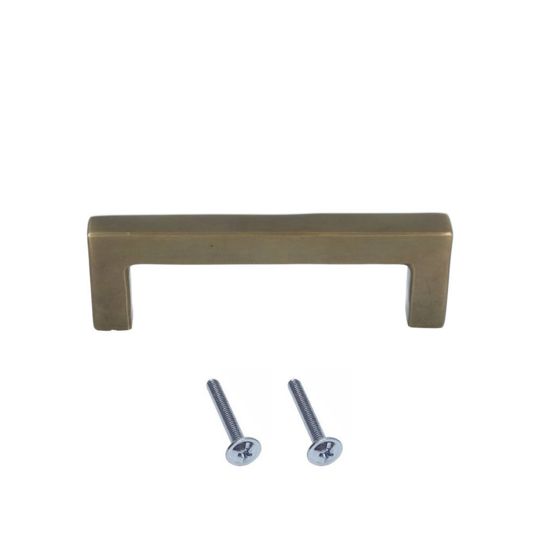 Meubelgreep recht 96 mm messing brons - Afbeelding 3