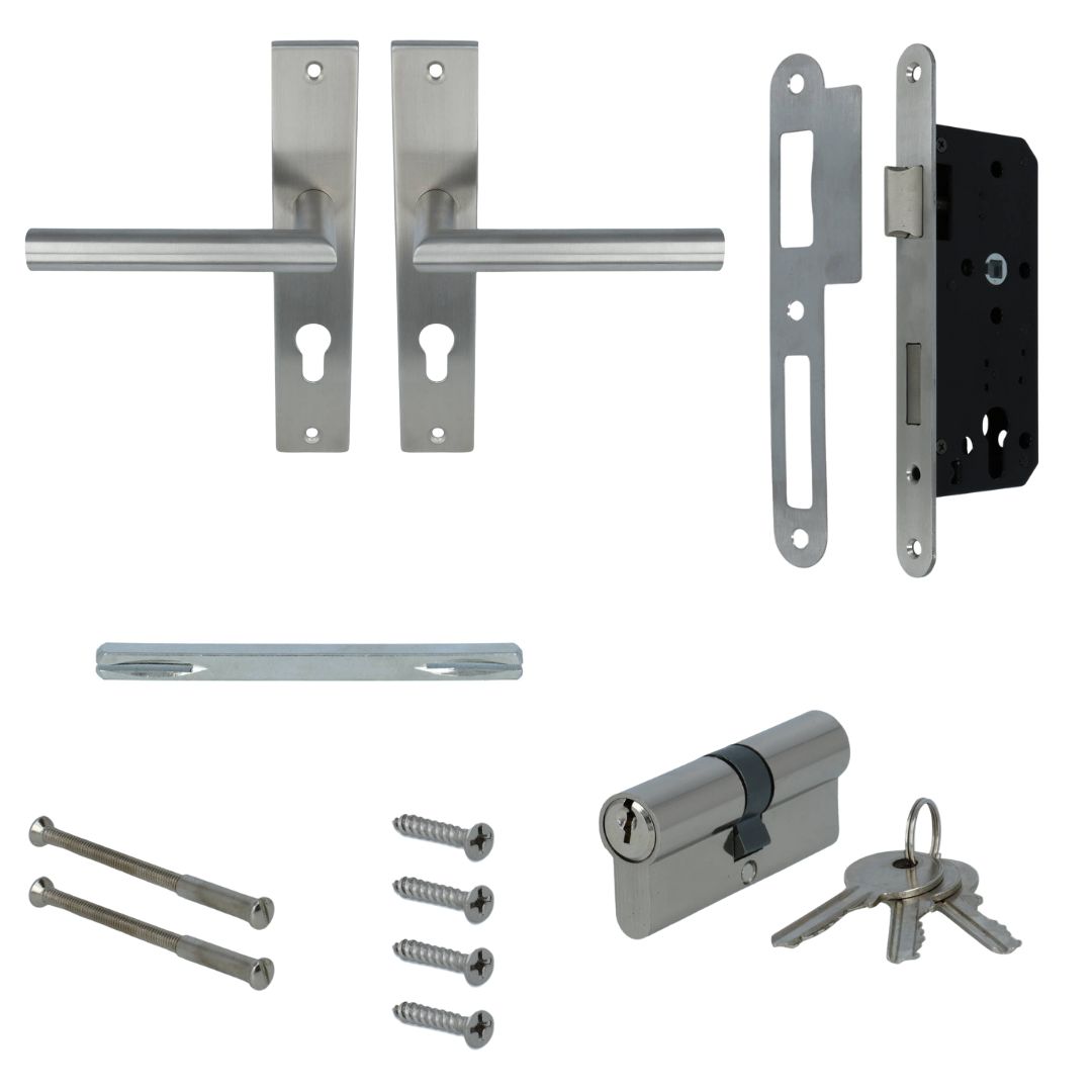 ODShop poortdeur set met beslag, slot PC72 en cilinder 35/35 rvs - Afbeelding 3