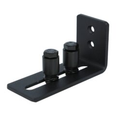 Verstelbare ondergeleider voor schuifdeur wandmontage kleine rol mat zwart