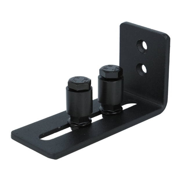 Verstelbare ondergeleider voor schuifdeur wandmontage kleine rol mat zwart