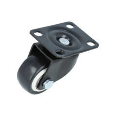 Zwenkwiel met bevestigingsplaat zwart Ø40x20 mm