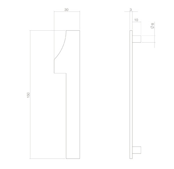 Intersteel huiscijfer 1 150 mm PVD messingkleur - Afbeelding 2