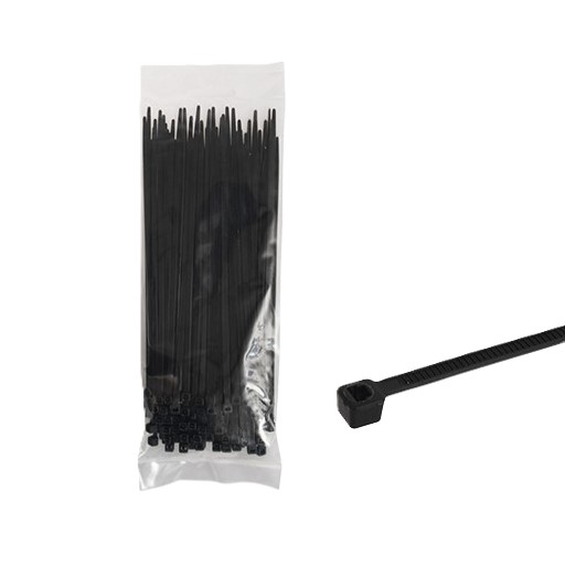 100 bundelbandjes nylon zwart 3,6 x 150 mm - Afbeelding 2