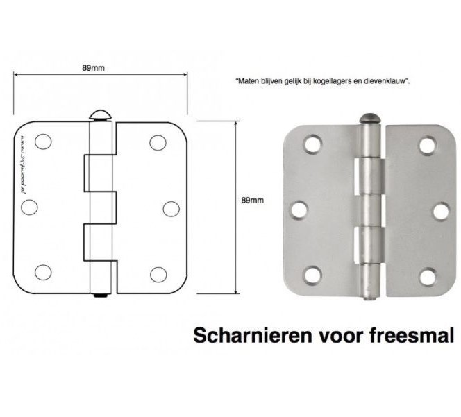 247WOOD Freesmal sluitplaat 89x89 links - Afbeelding 2