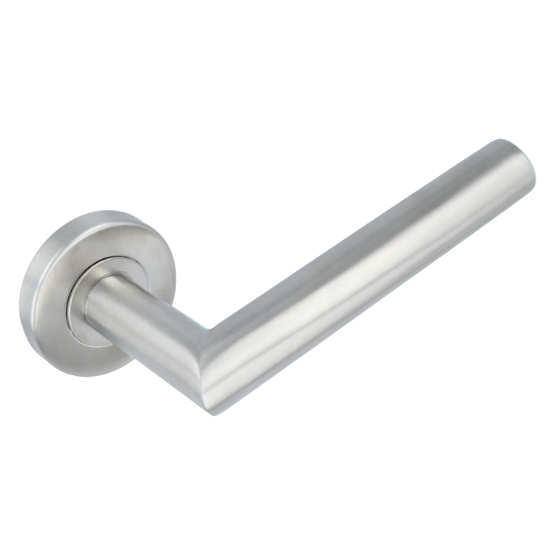 Deurklink Ellips 90˚ op rond rozet rvs - Afbeelding 3