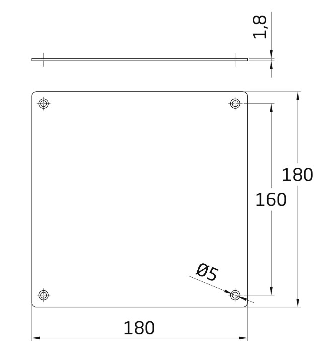AMIG Afdekplaat vierkant rvs mat - Afbeelding 2