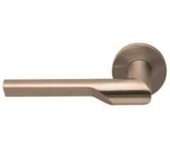 Enkele deurkruk RIVIO by Gensler GL101-G op rozet links pvd licht brons