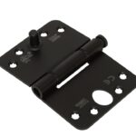 Nylon glijlagerscharnier doorgezette knoop ronde hoeken 89x125 mm zwart gelakt SKG3