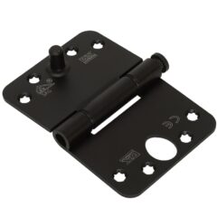 Nylon glijlagerscharnier doorgezette knoop ronde hoeken 89x125 mm zwart gelakt SKG3