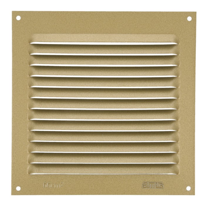 Schoepenrooster 150x150 mm aluminium goud