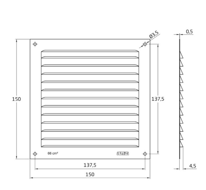 Aluminium Lüftungsgitter 150x200mm - Für Schränke & Türen