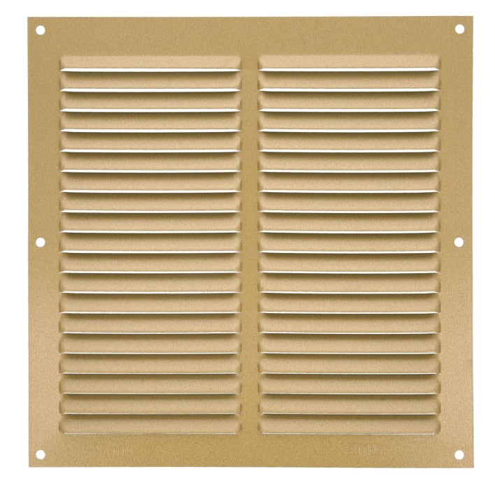 Schoepenrooster 200x200 mm aluminium goud