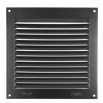 Schoepenrooster 150x150 mm aluminium zwart