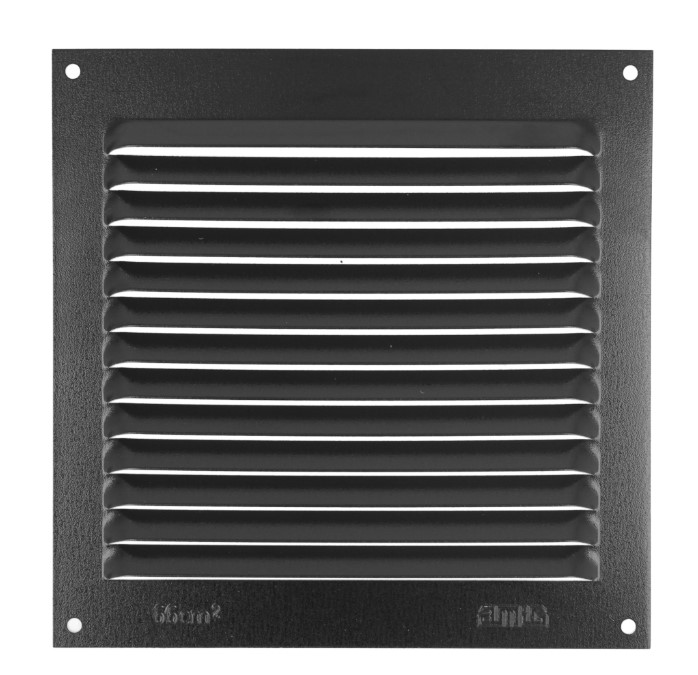 Schoepenrooster 150x150 mm aluminium zwart
