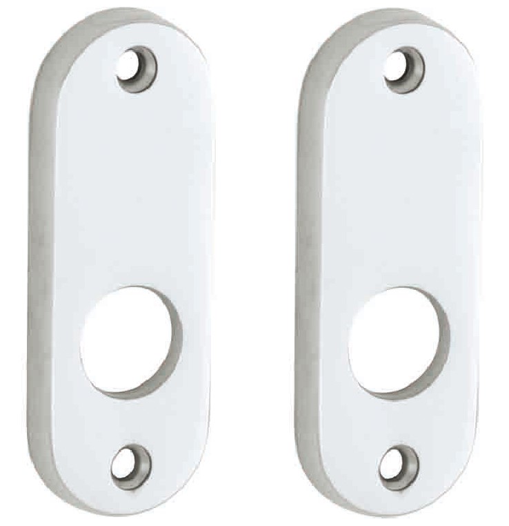 Set van twee krukrozetten patent ovaal glans chroom