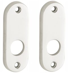 Set van twee krukrozetten patent ovaal glans nikkel