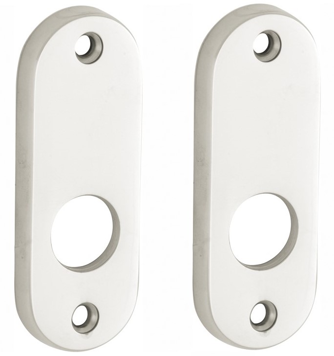 Set van twee krukrozetten patent ovaal glans nikkel